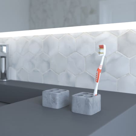 Castello Usa Diatomite Stone Toothbrush Holder - Gray CB-DTH-G